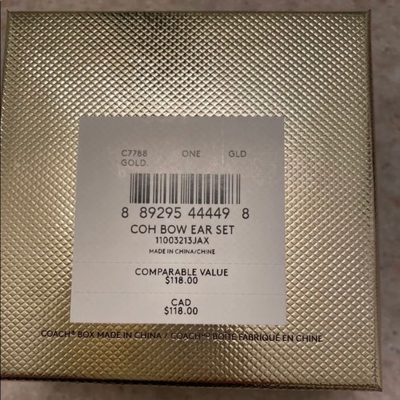 Coach Earring set of 3 Pearl studs, Coach studs and Bow Stud - Picture 3 of 3